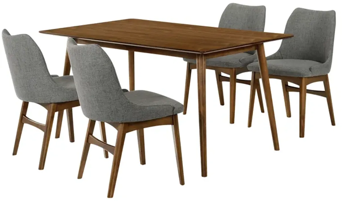 Westmont and Azalea Charcoal and Walnut 5 Piece Dining Set