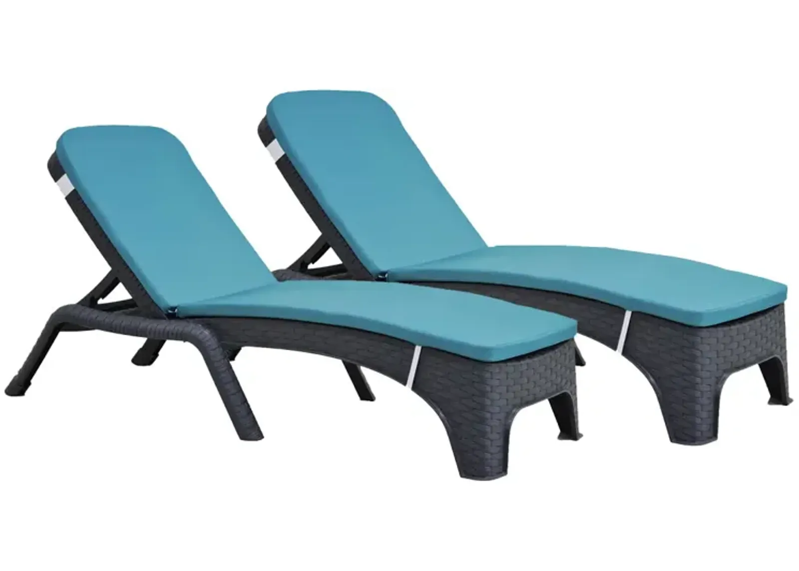 Roma Set of 2 Chaise Lounger w/cushion-Anthracite