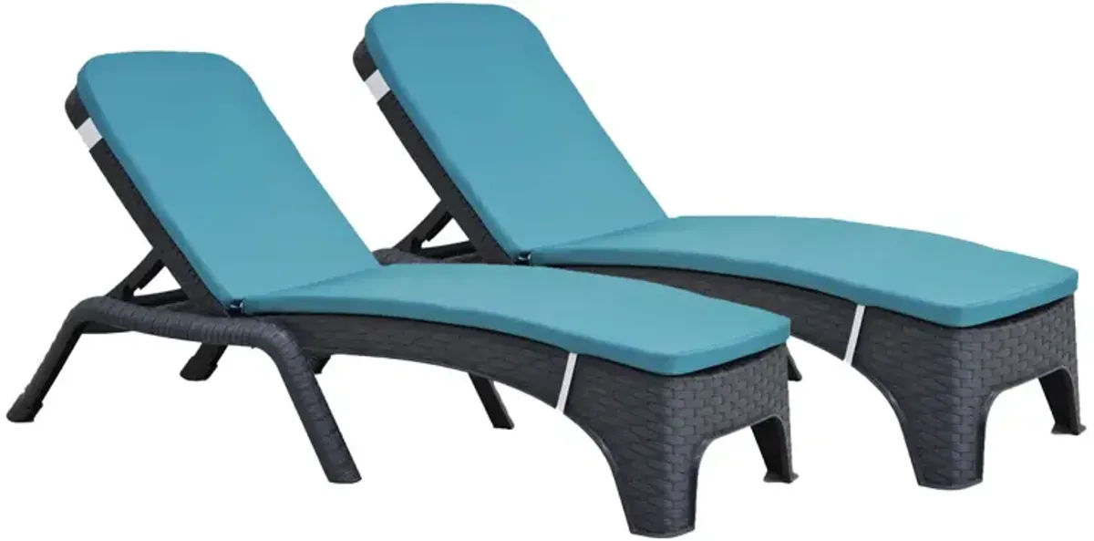 Roma Set of 2 Chaise Lounger w/cushion-Anthracite