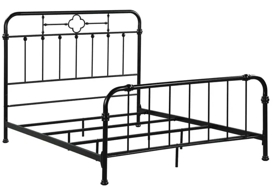 Packlan Queen Metal Panel Bed Matte Black