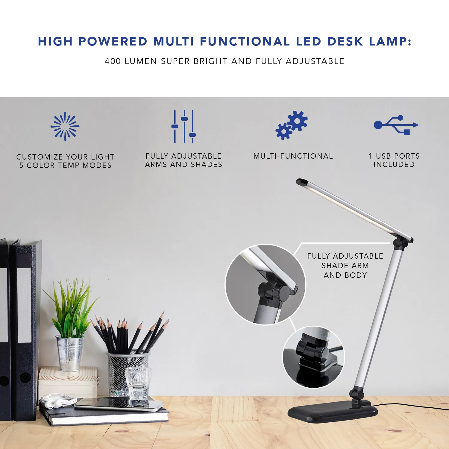 Lennox LED Multi-Function Desk Lamp