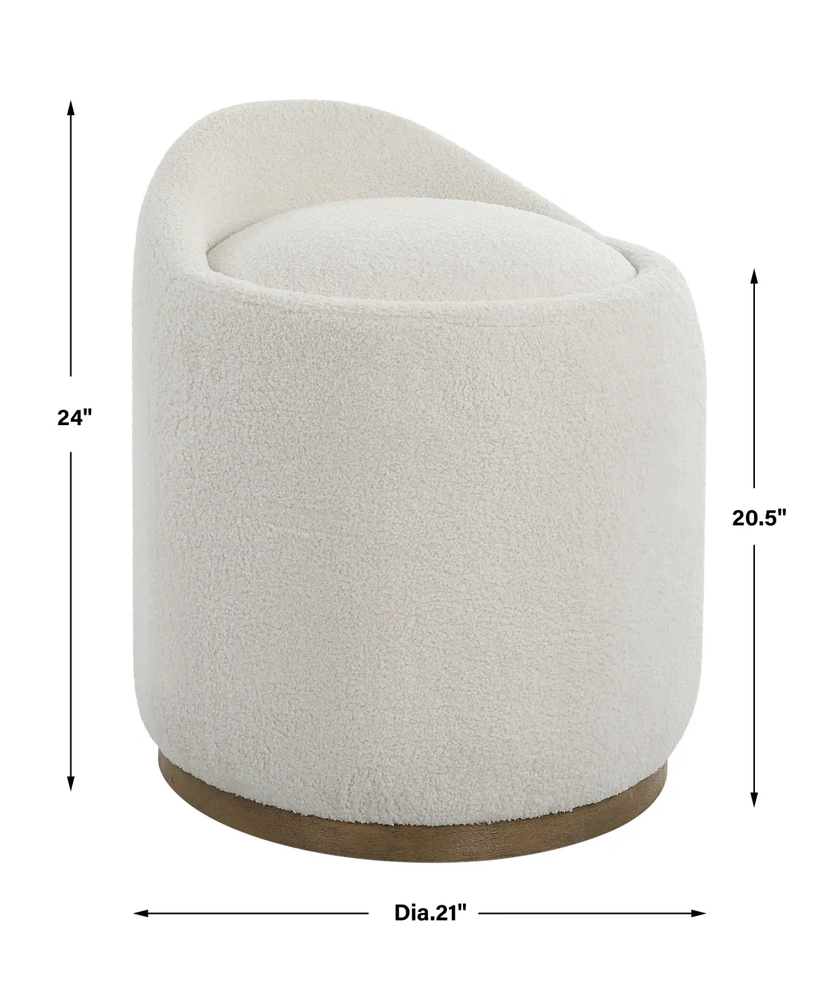 Swirl Swivel Sheepskin Ottoman