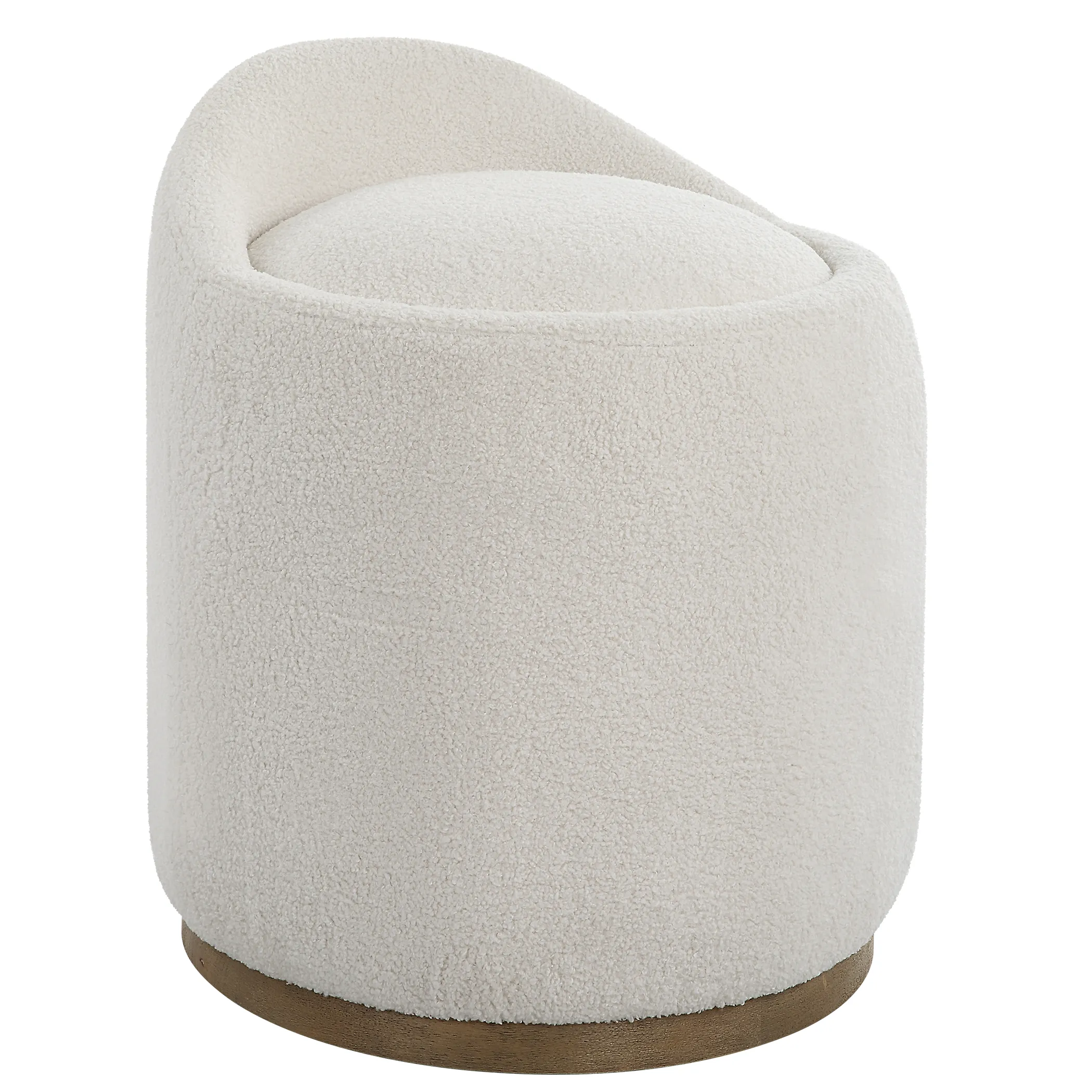 Swirl Swivel Sheepskin Ottoman