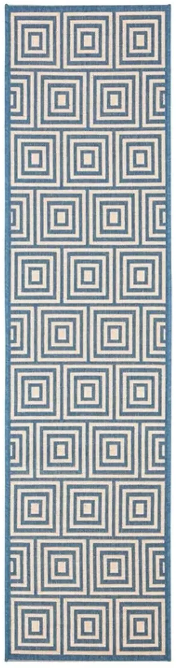 LINDEN 173 Collection LND173N-28 Cream / Blue 2'-2" X 8'