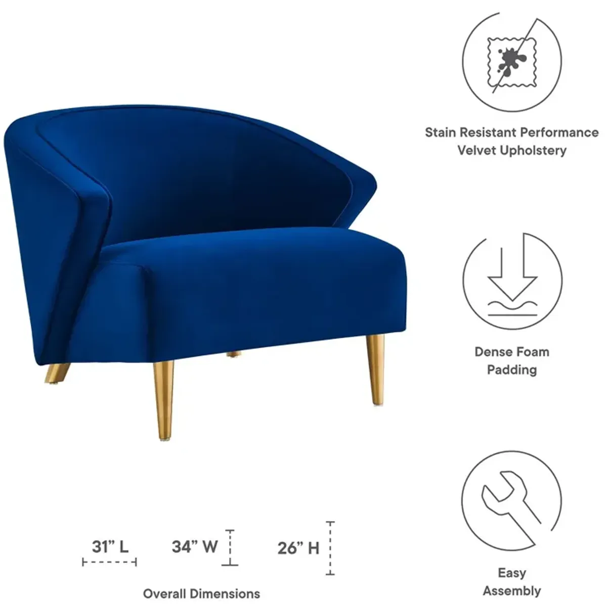 Odyssey Performance Velvet Armchair