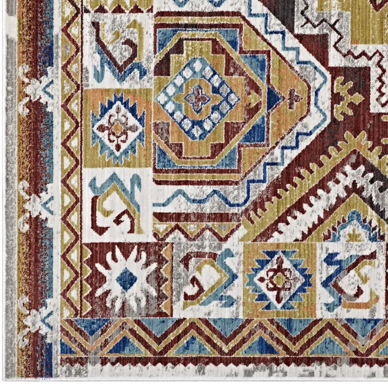 Florita Distressed Southwestern Aztec 5x8 Area Rug