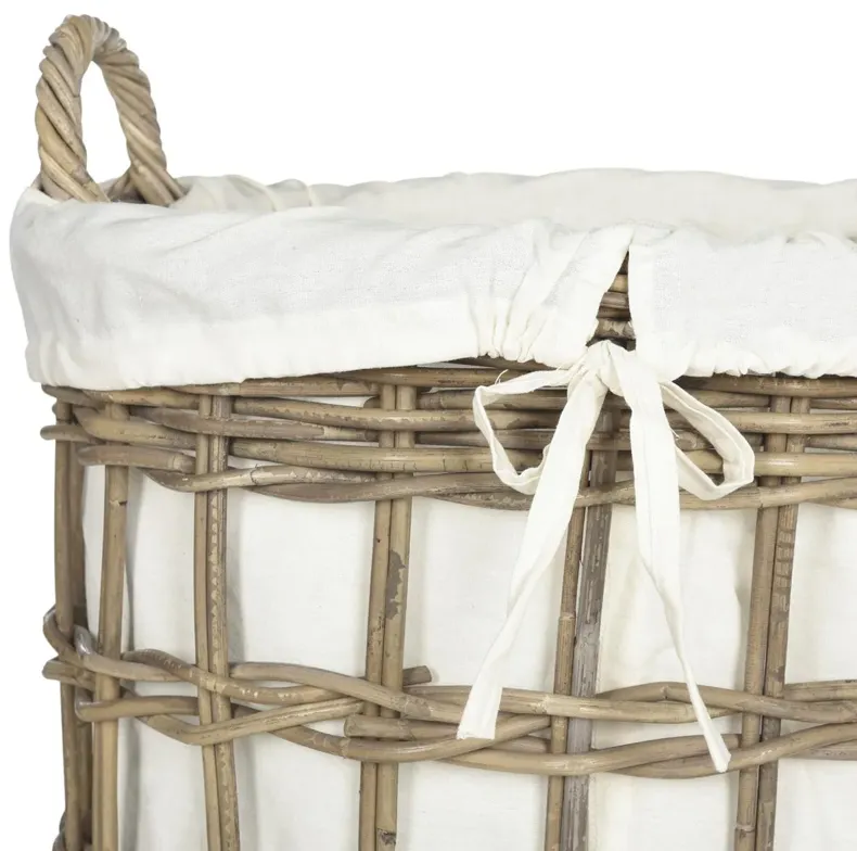 ADISA WICKER STORAGE HAMPER - TWO IN ONE