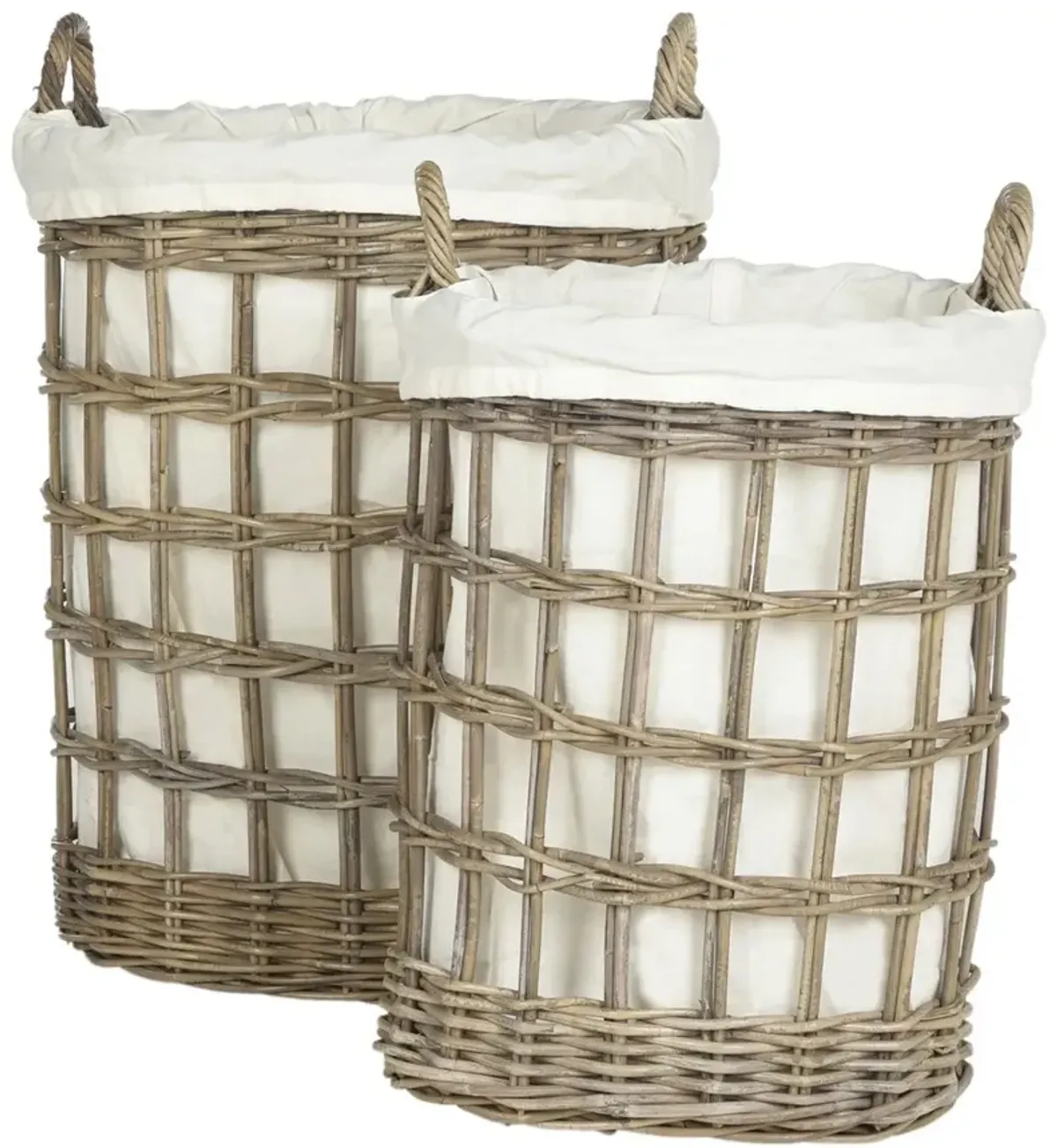 ADISA WICKER STORAGE HAMPER - TWO IN ONE