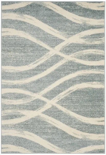 Adirondack Contemporary Cream / Slate 4' X 6' Powerloomed Rug