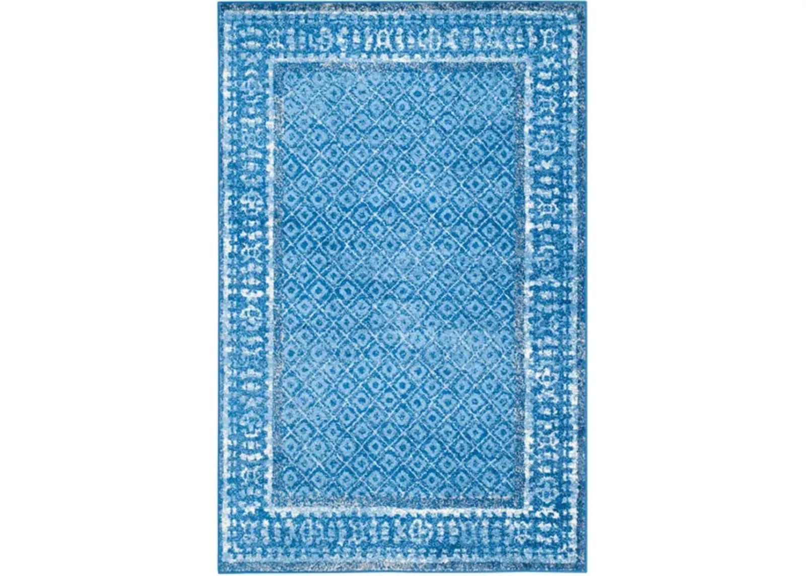 Adirondack Contemporary Light Blue / Dark Blue 8' X 10' Powerloomed Rug