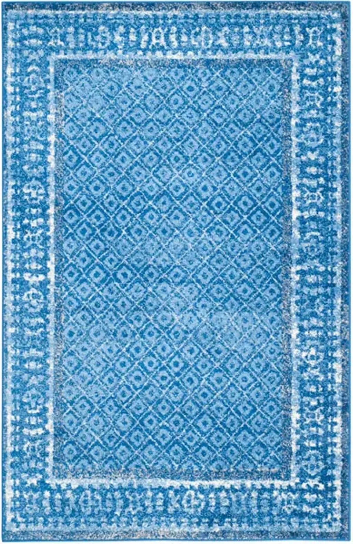 Adirondack Contemporary Light Blue / Dark Blue 8' X 10' Powerloomed Rug