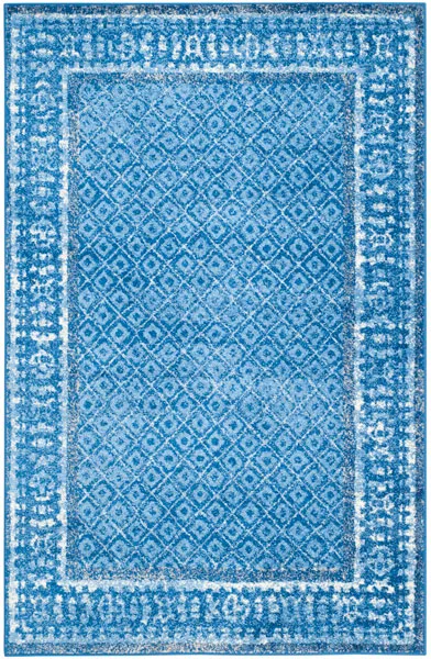 Adirondack Contemporary Light Blue / Dark Blue 8' X 10' Powerloomed Rug