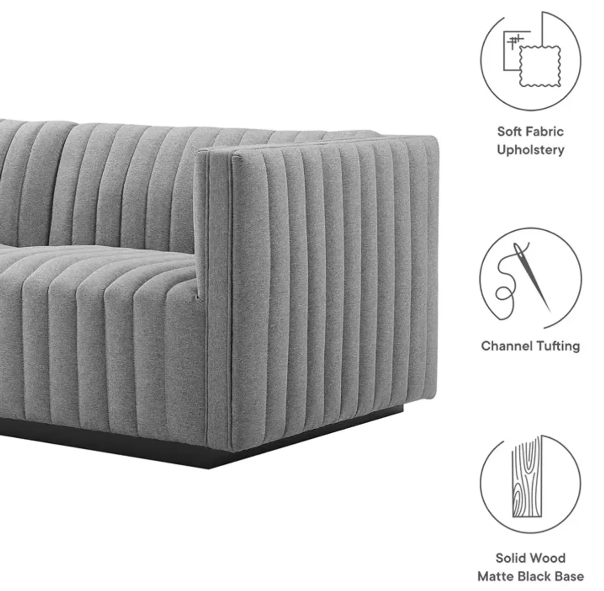 Conjure Channel Tufted Upholstered Fabric Loveseat by Modway