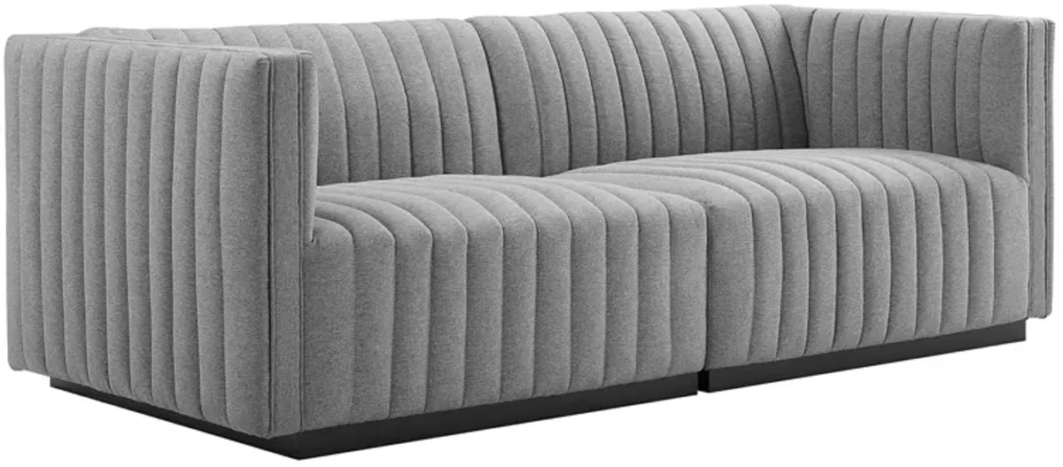 Conjure Channel Tufted Upholstered Fabric Loveseat by Modway
