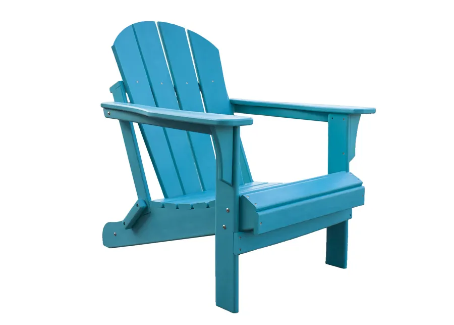 Panama Jack Polyresin Folding Teal Adirondack Chair