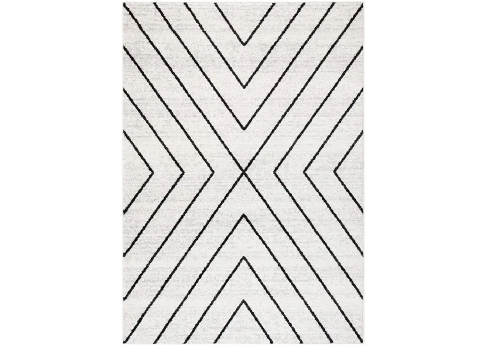 ADIRONDACK Contemporary Ivory / Grey 8' X 10' Powerloomed Rug