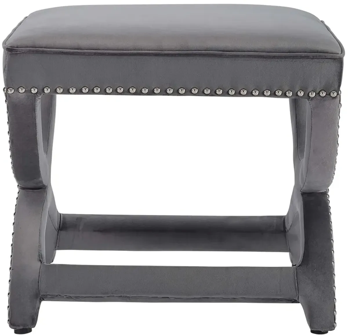 Expound Upholstered Nailhead Trim Performance Velvet Ottoman