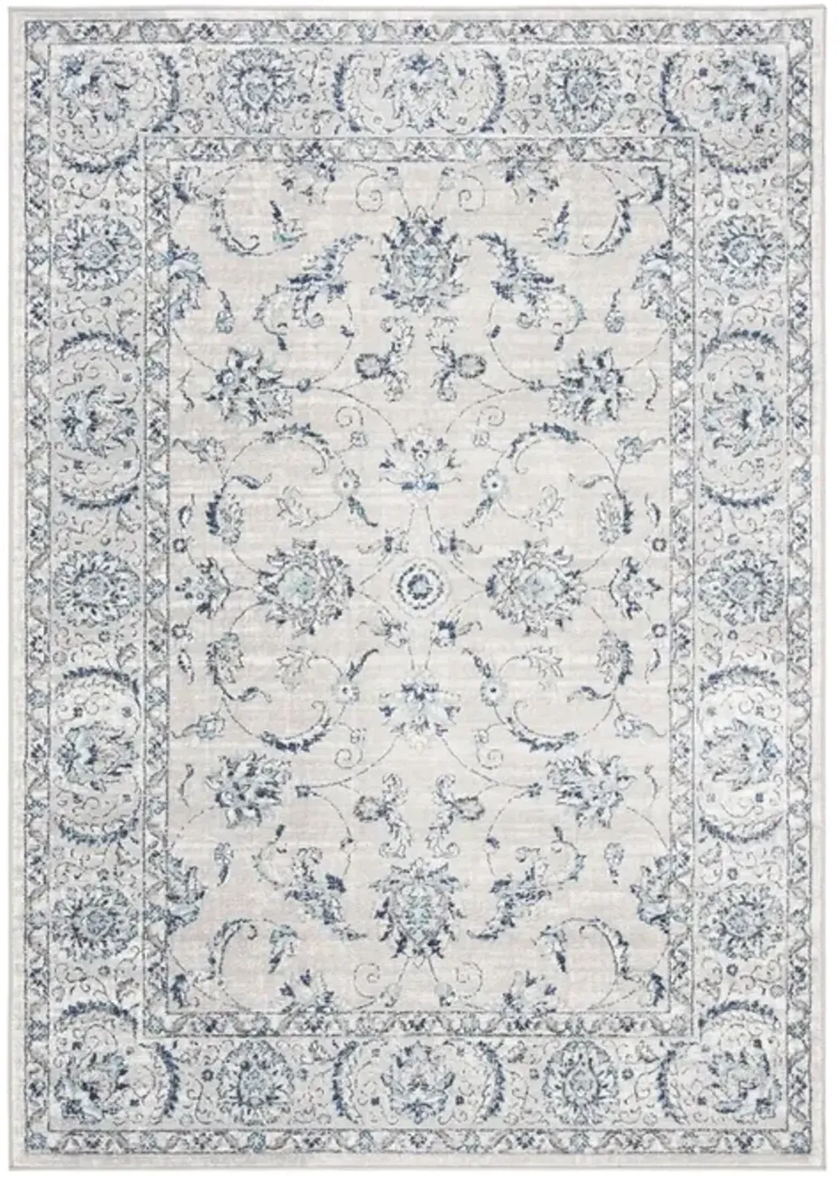 Brentwood 854 Light Grey / Blue 11' X 11' Round Round Powerloomed Rug