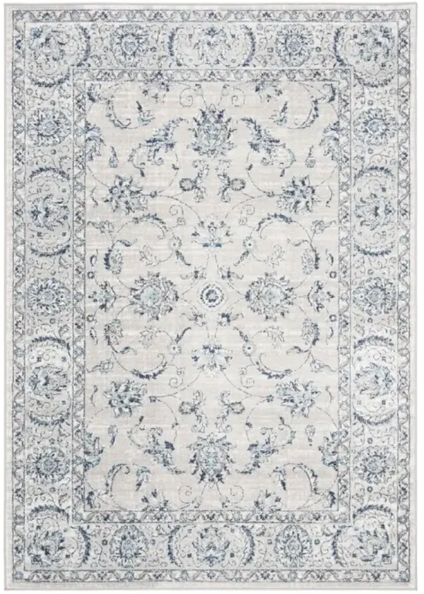 Brentwood 854 Light Grey / Blue 11' X 11' Round Round Powerloomed Rug