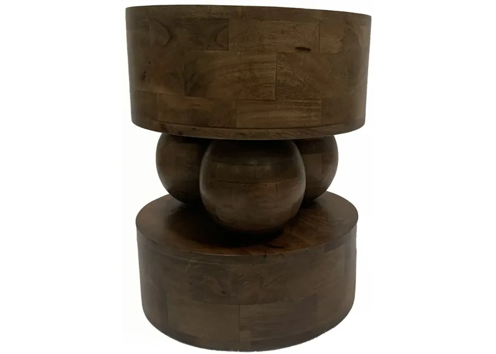 Wood, 20"3- Orbs Accent Table, Brown