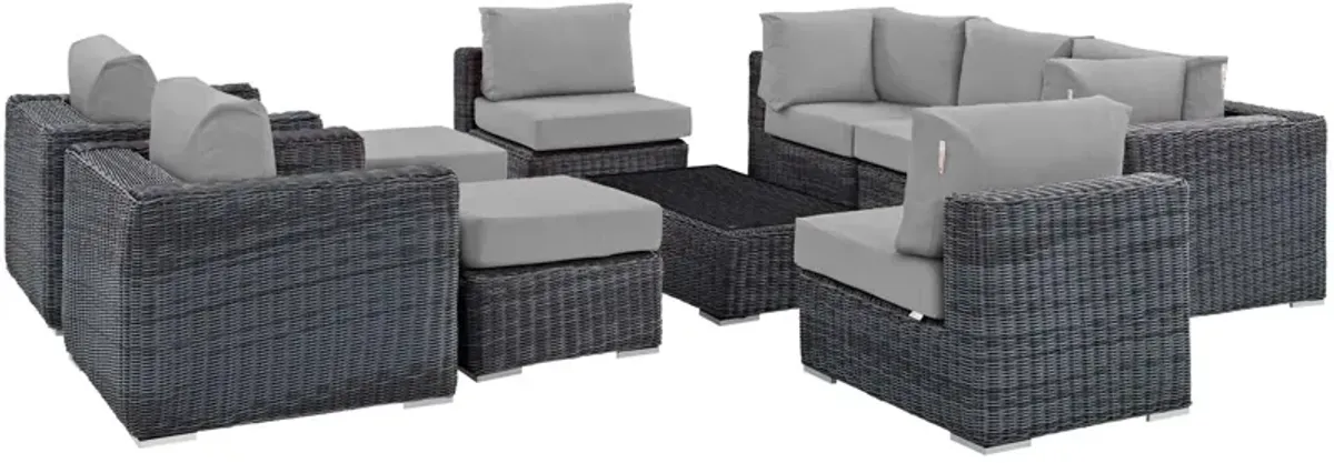 Summon 10 Piece Outdoor Patio Sunbrella® Sectional Set