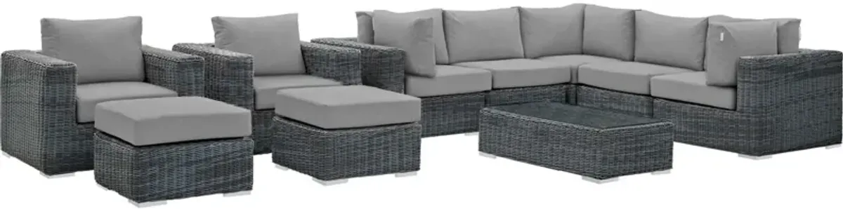 Summon 10 Piece Outdoor Patio Sunbrella® Sectional Set