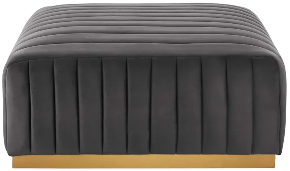 Conjure Channel Tufted Performance Velvet Ottoman