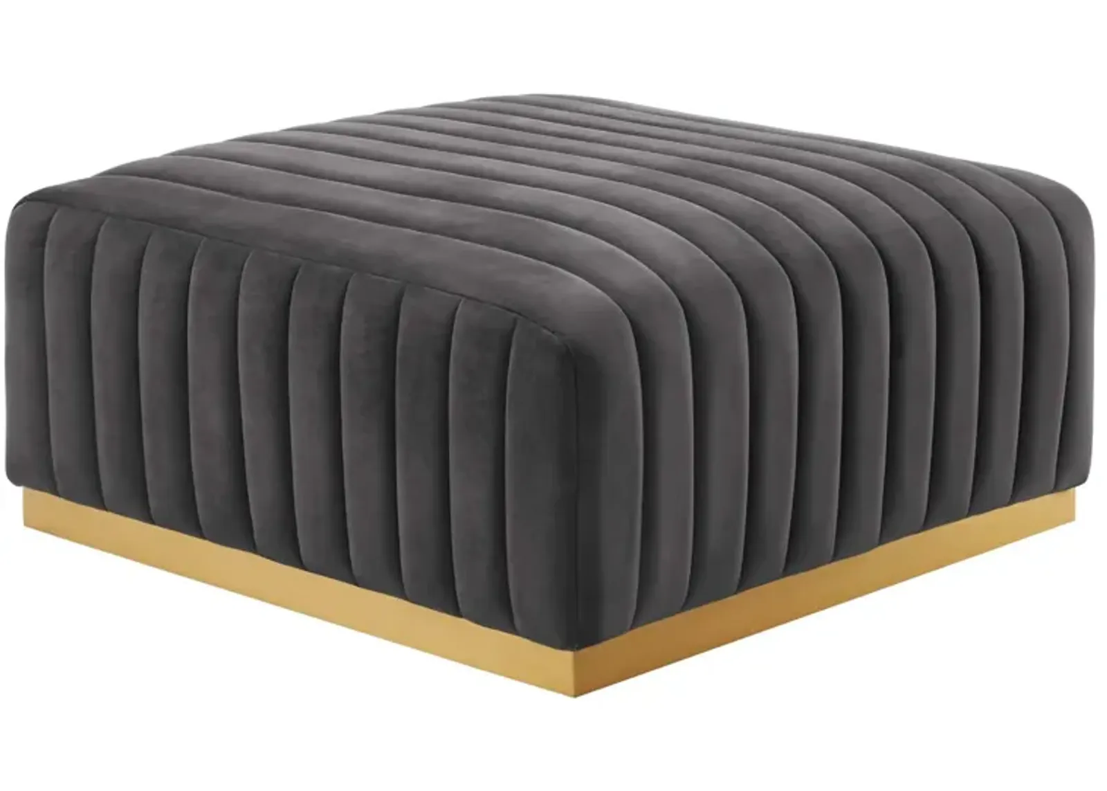 Conjure Channel Tufted Performance Velvet Ottoman