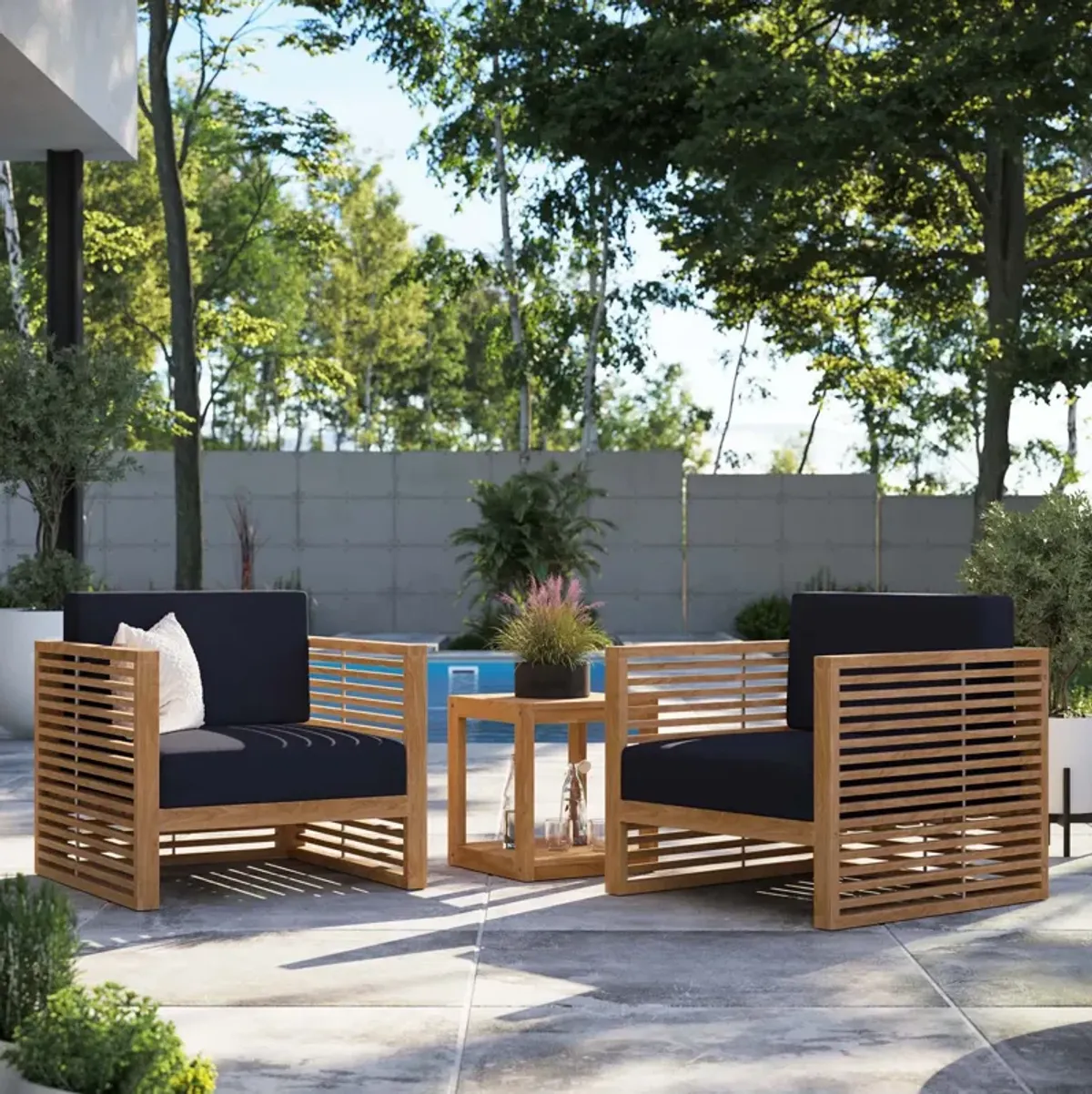 Carlsbad 3-Piece Teak Outdoor Set