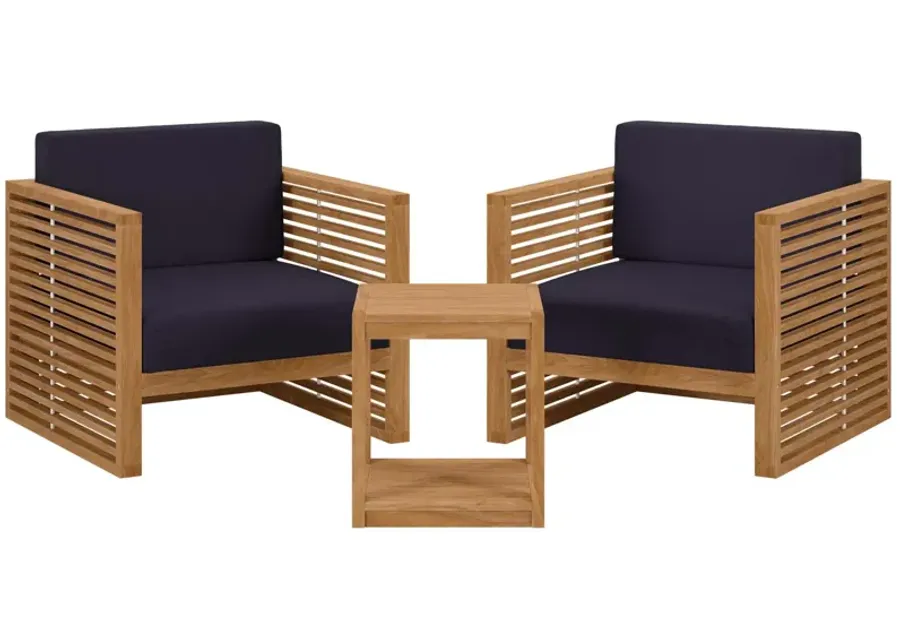 Carlsbad 3-Piece Teak Outdoor Set