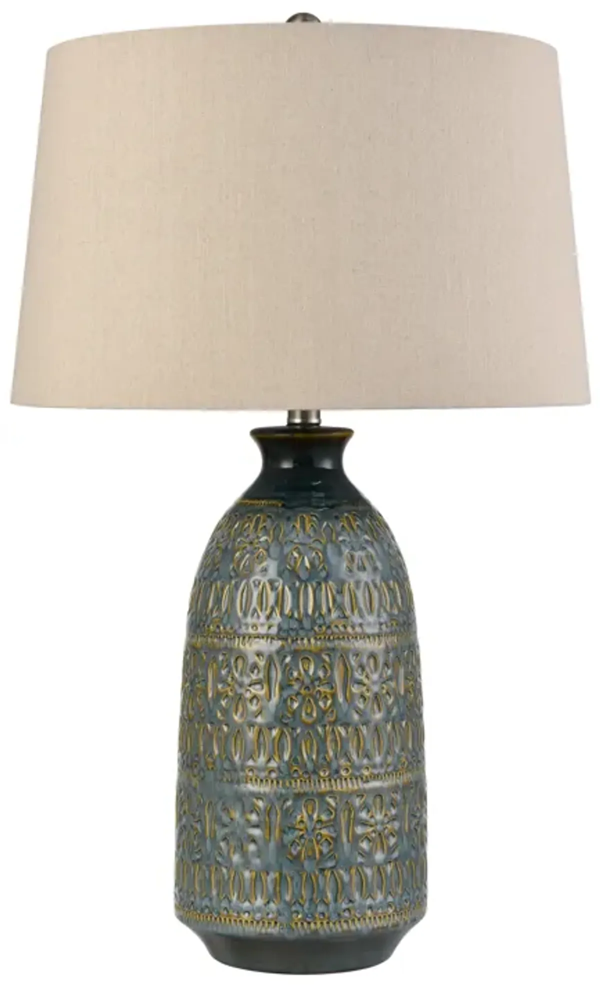 Burnie 28'' High 1-Light Table Lamp - Blue Glazed - Includes LED Bulb