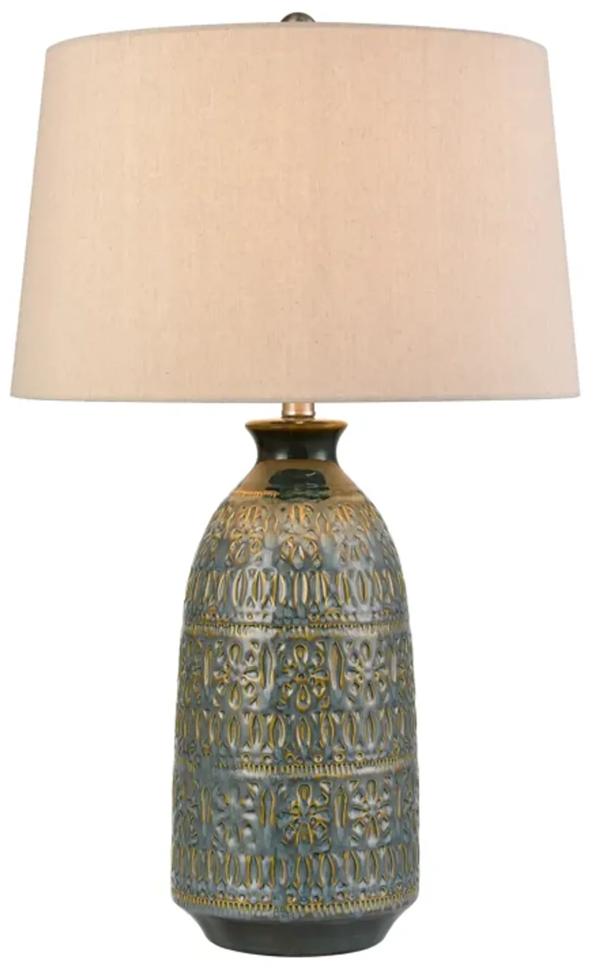 Burnie 28'' High 1-Light Table Lamp - Blue Glazed - Includes LED Bulb