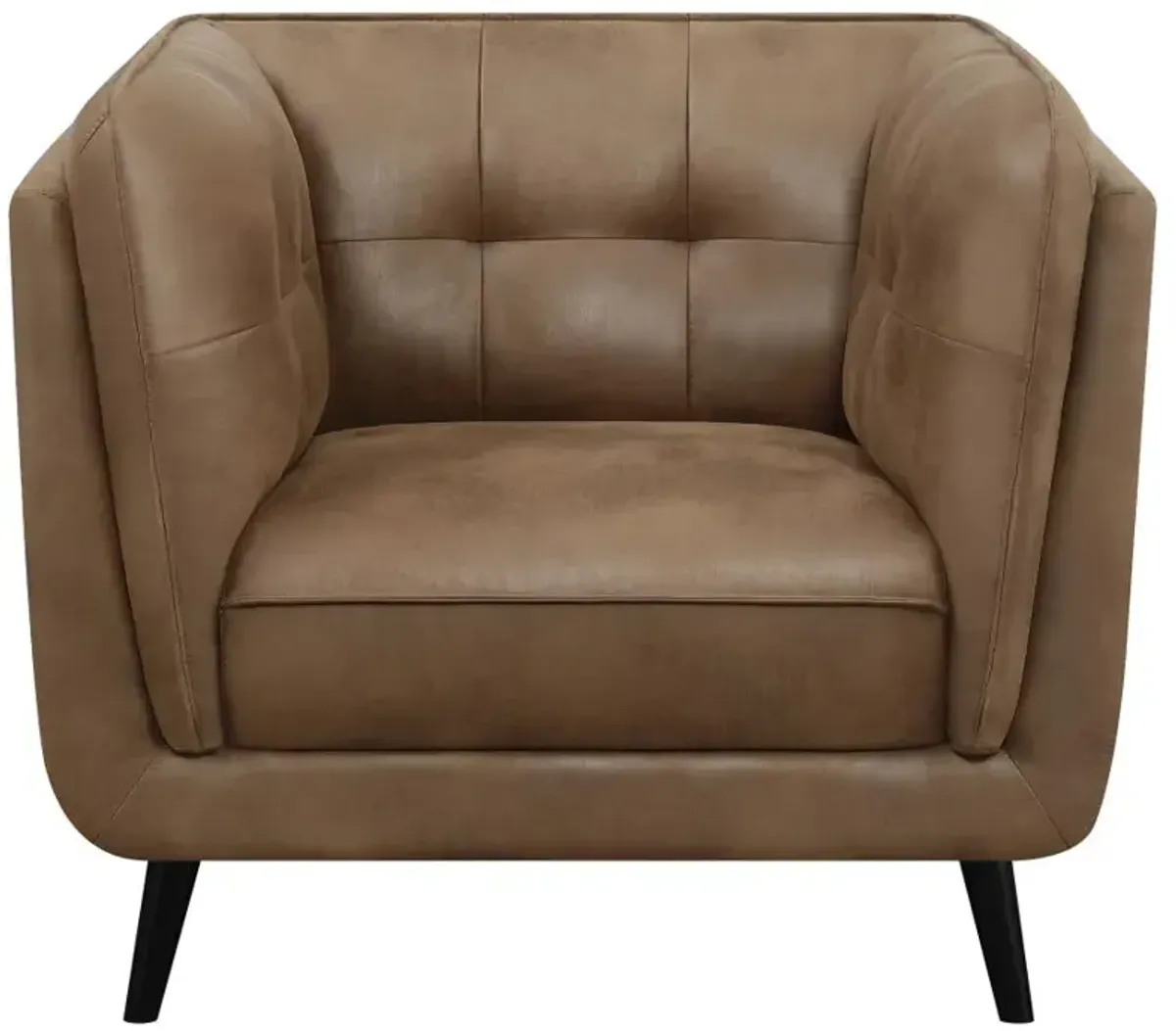 Thatcher Upholstered Button Tufted Chair Brown