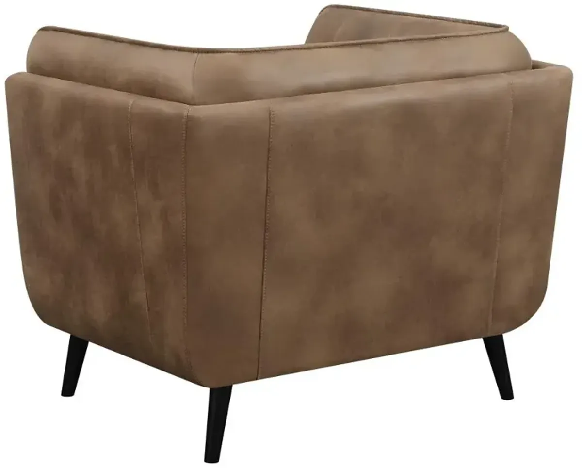 Thatcher Upholstered Button Tufted Chair Brown