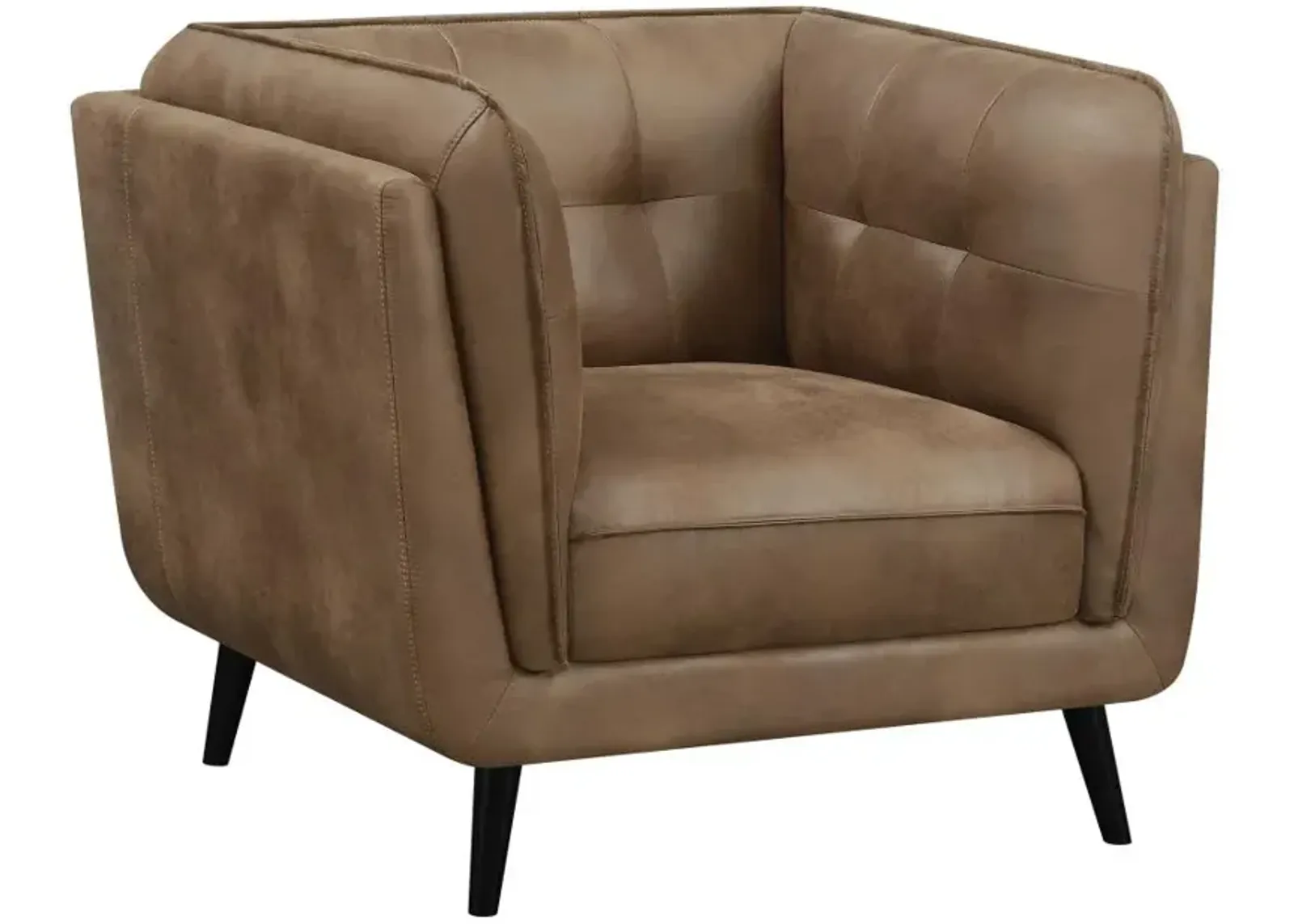 Thatcher Upholstered Button Tufted Chair Brown