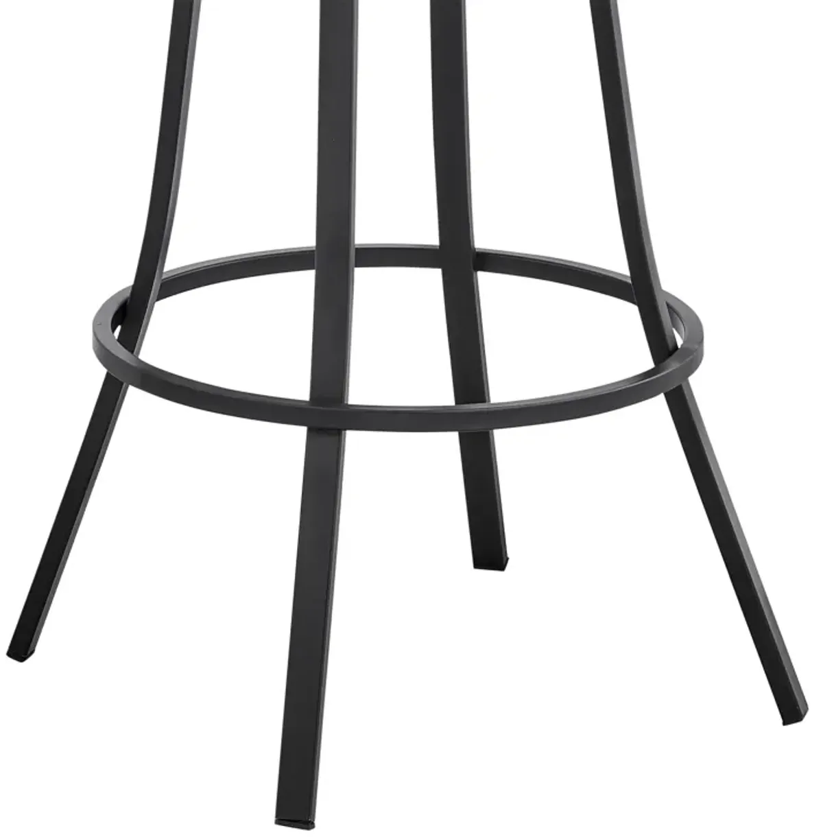 Palmdale 26" Swivel Slate Grey Faux Leather and Black Metal Bar Stool