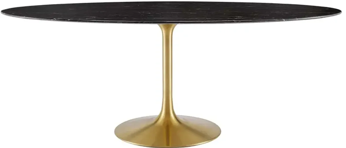 Lippa 78" Oval Artificial Marble Dining Table