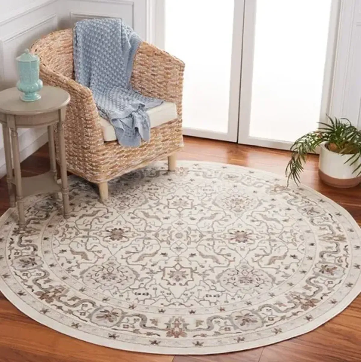 HARLOW 107 Grey  6'-3' X 6'-3' Round Round Rug