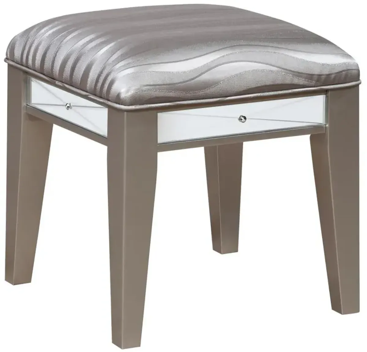 Leighton Vanity Desk and Stool Metallic Mercury