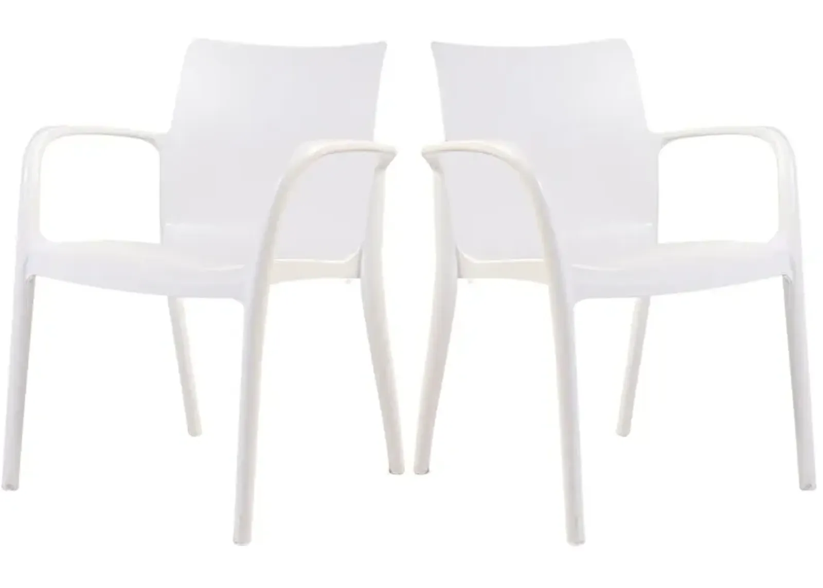 Pedro Set of 4 Stackable Armchair-White