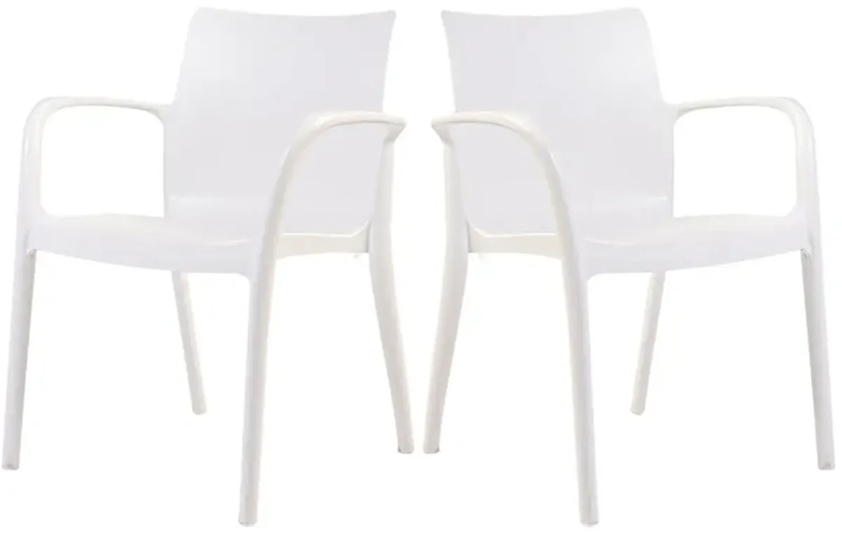 Pedro Set of 4 Stackable Armchair-White