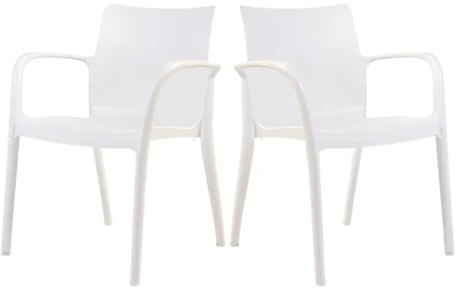 Pedro Set of 4 Stackable Armchair-White