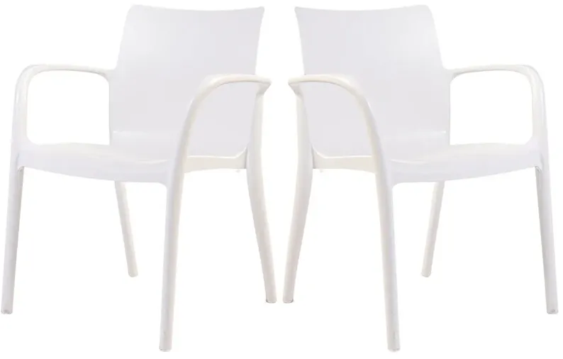 Pedro Set of 4 Stackable Armchair-White