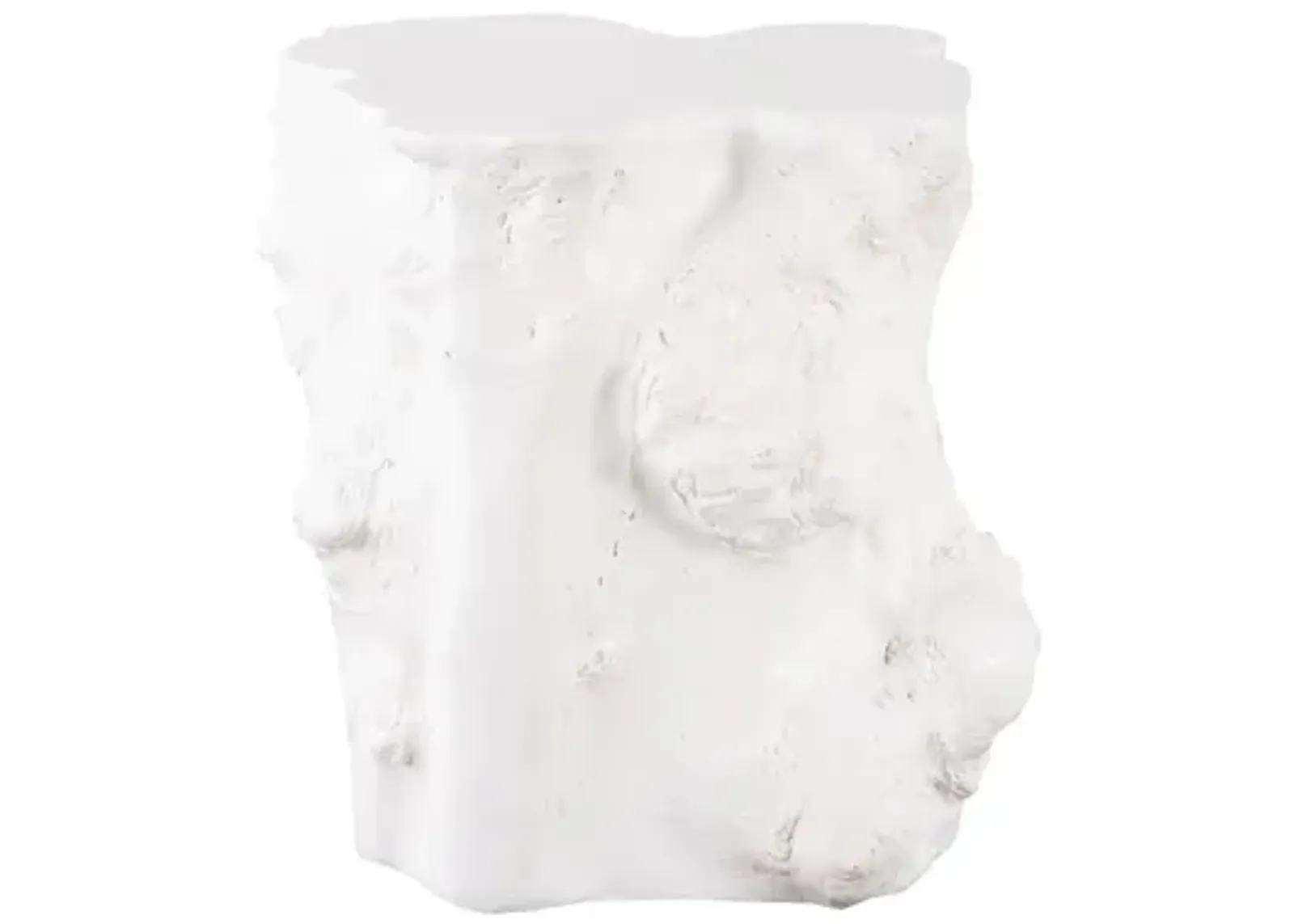 Log Side Table, Gel Coat White