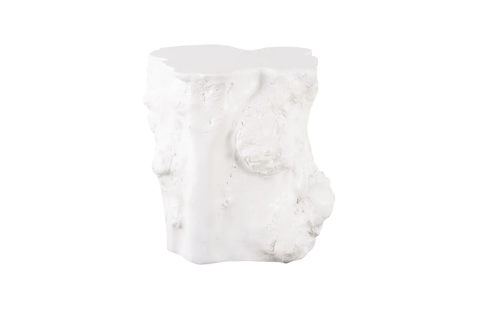 Log Side Table, Gel Coat White