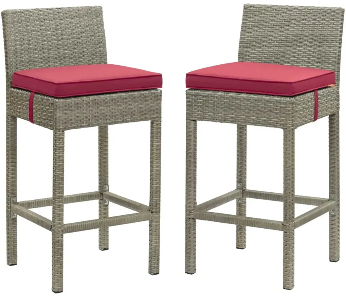 Conduit Bar Stool Outdoor Patio Wicker Rattan Set of 2