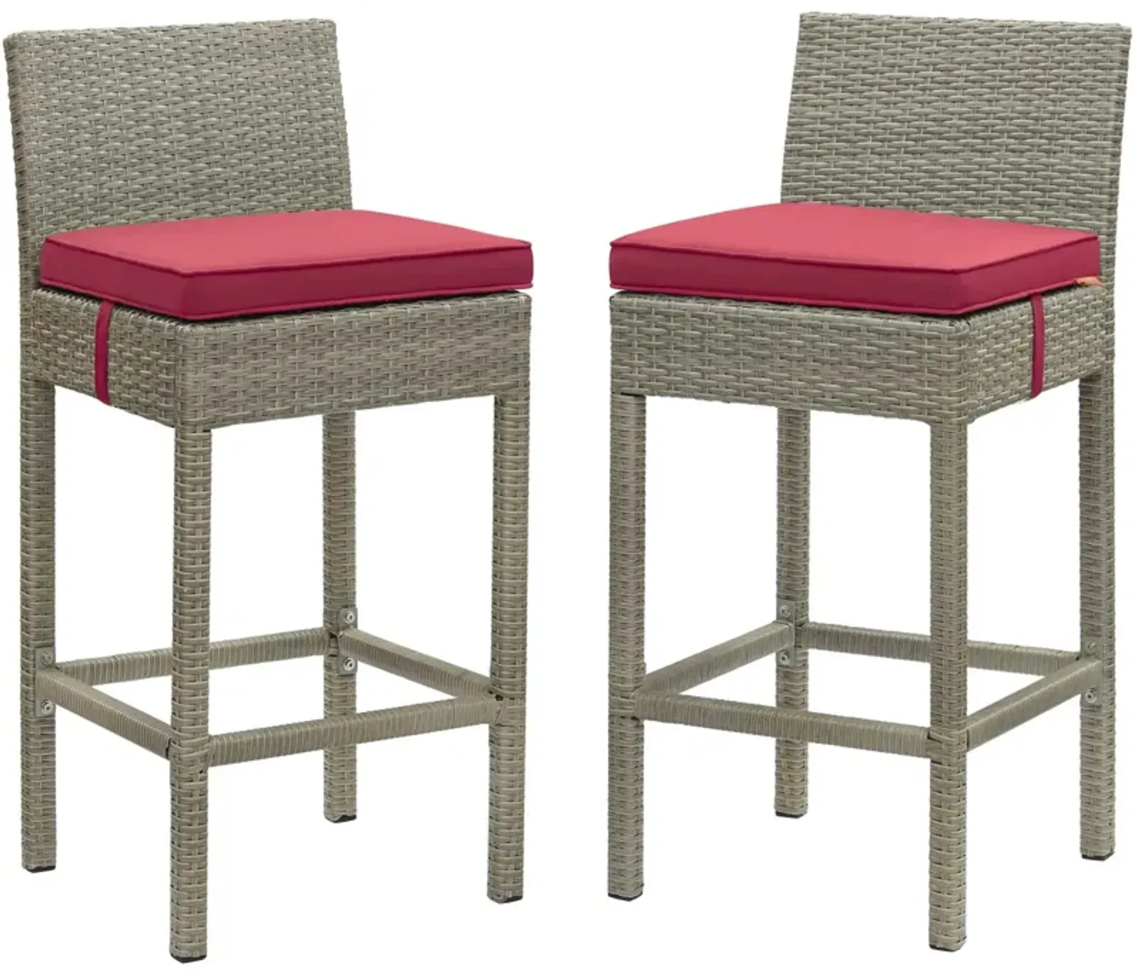 Conduit Bar Stool Outdoor Patio Wicker Rattan Set of 2