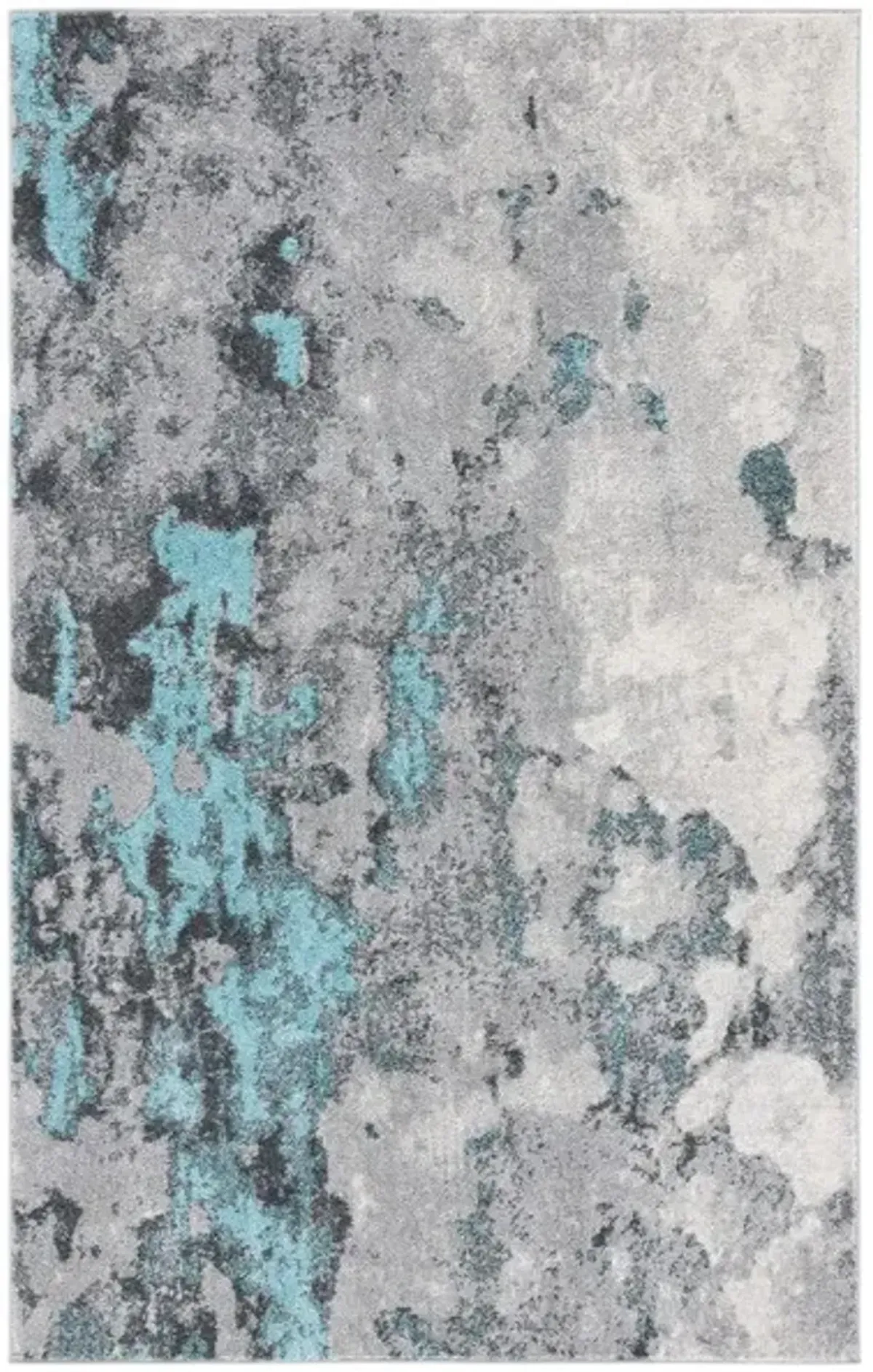 Adirondack Contemporary Turquoise / Grey 5'-1" X 7'-6" Powerloomed Rug