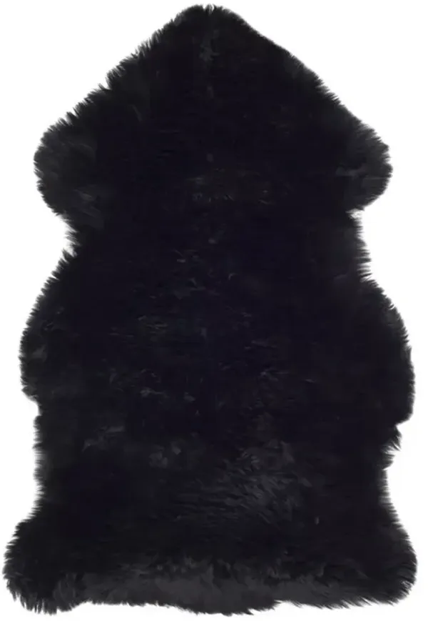 SHEEP SKIN 121 Black  2' X 3' Accent Rug