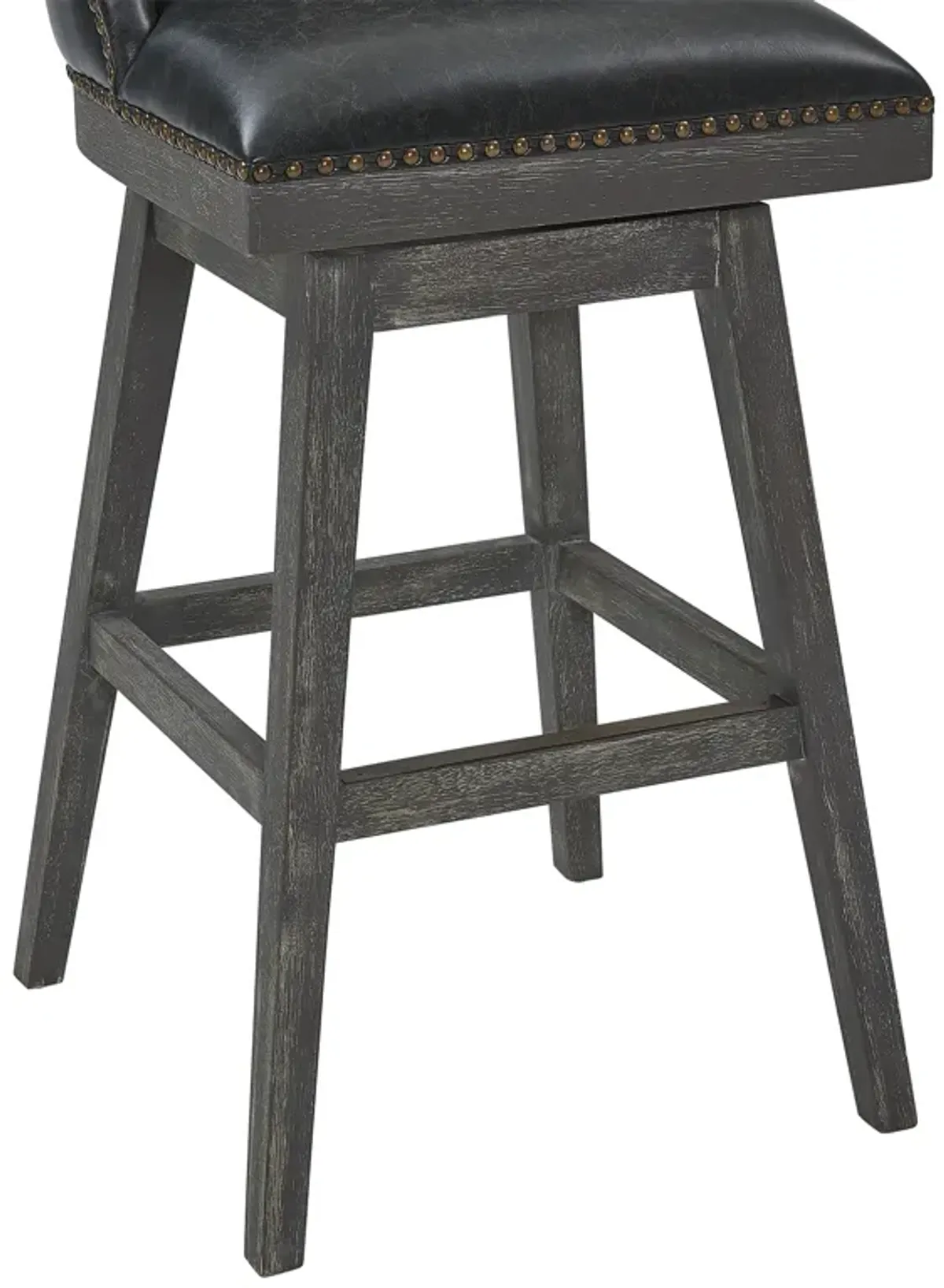 Journey 26" Counter Height Swivel Brown Onyx Faux Leather and American Grey Wood Bar Stool